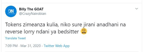 Billy the goat on crazynairobian tokens zimeanza kulia niko sure jirani anadhani