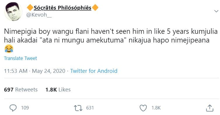 Sóçrãtôs phílósóphíôs kevoh nimepigia boy7 wangu flani haven't seen him in like