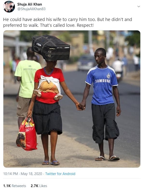 Shuja ali khan shujaalikhan83 he could have asked his wife to carry him too. but