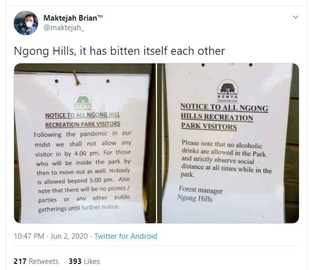 Maktejah brian maktejah _ ngong hills it has bitten itself each other nolice ioa