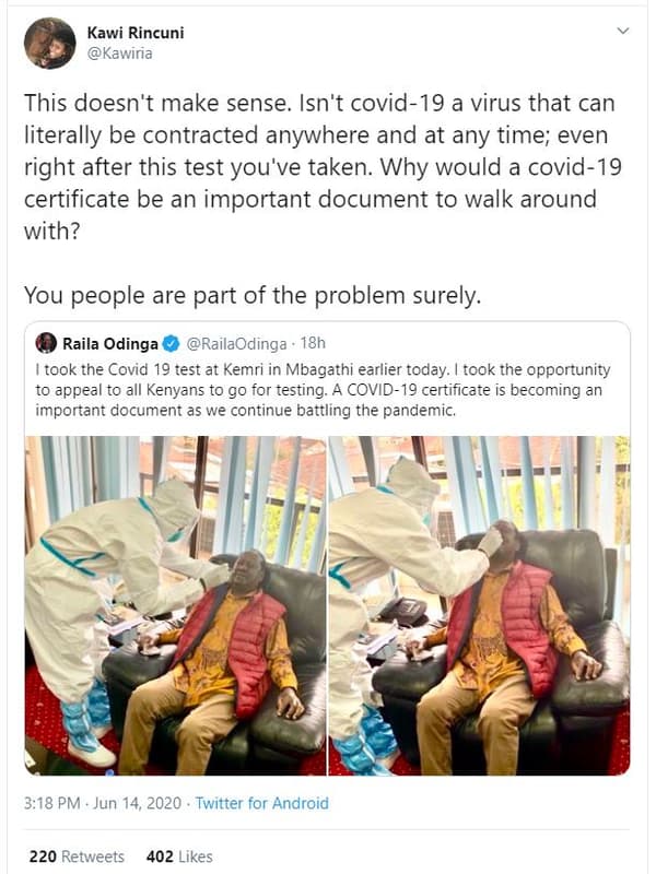 Kawi rincuni kawiria this doesn't make sense. isn't covid19 a virus that can lit