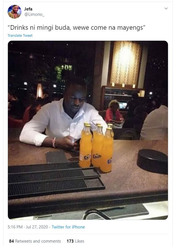 Jefa limorio_ 'drinks ni mingi buda wewe come na mayengs translate tweet faov 5.