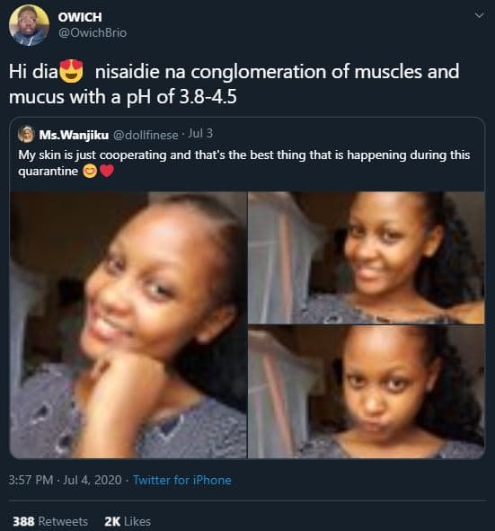 Owich owichbrio hi dia nisaidie na conglomeration of muscles and mucus with a ph