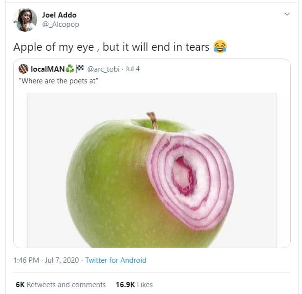 Joel addo alcopop apple of my eye but it will end in tears localman arc_tobi . j