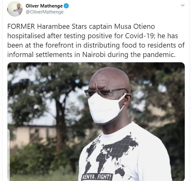 Oliver mathenge olivermathenge former harambee stars captain musa otieno hospita