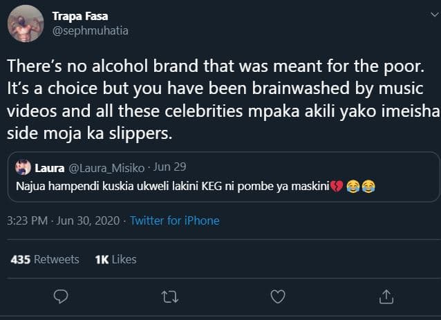 Trapa fasa sephmuhatia there's no alcohol brand that was meant for the poor. its