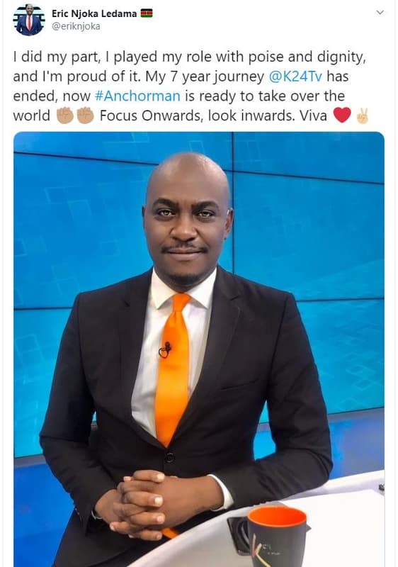 Eric njoka ledama eriknjoka did my part, played my role with poise and dignity a