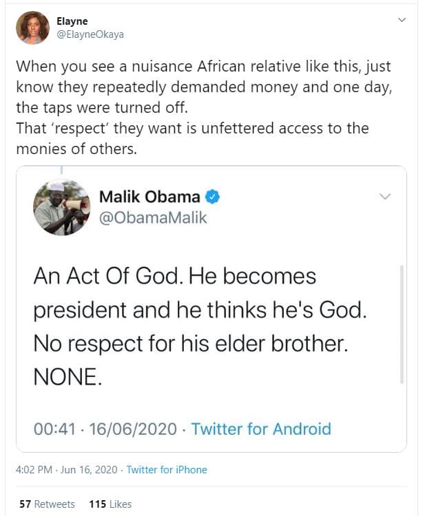 Elayne elayneokaya when you see a nuisance african relative like this, just know