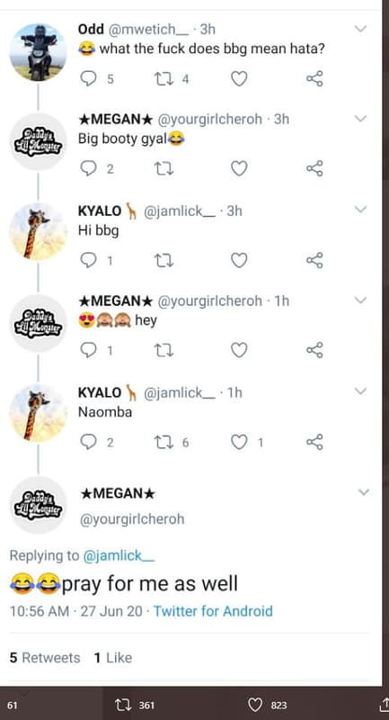 Odd mwetich 3h what the fuck does bbg mean hata? 0 5 2 megan yourgirlcheroh 3h b