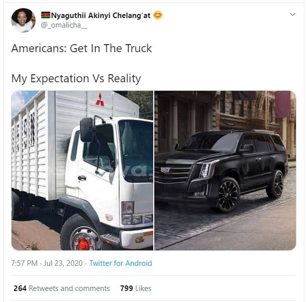 Nyaguthii akinyi chelang'at omalicha americans get in the truck my expectation v