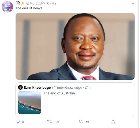 Mbrcury_x 4h the end of kenya earn knowledge time4knowledge . 21h the end of aus