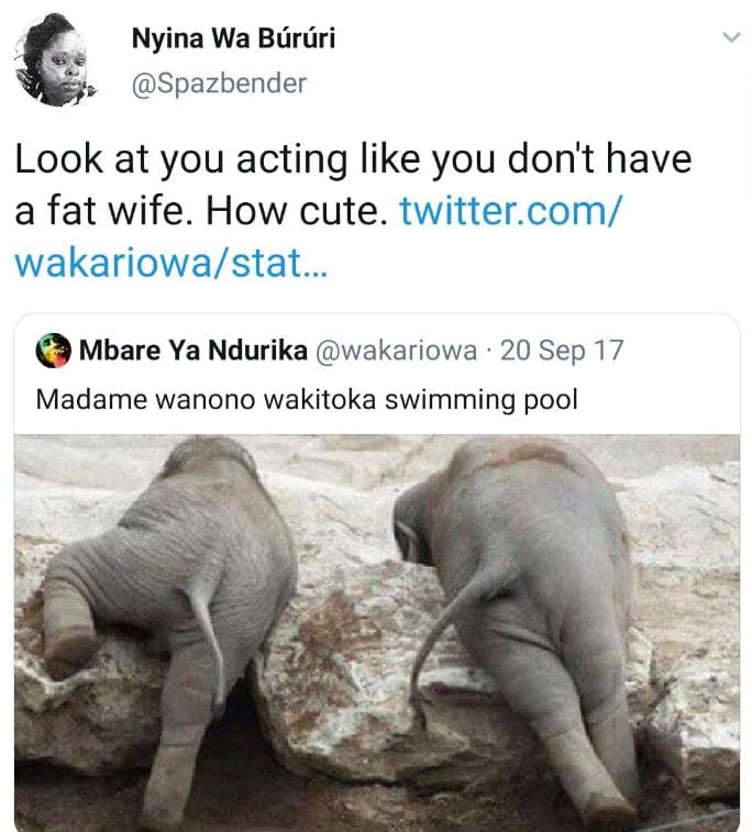 Nyina wa bárári spazbender look at you acting like you don't have a fat wife. ho