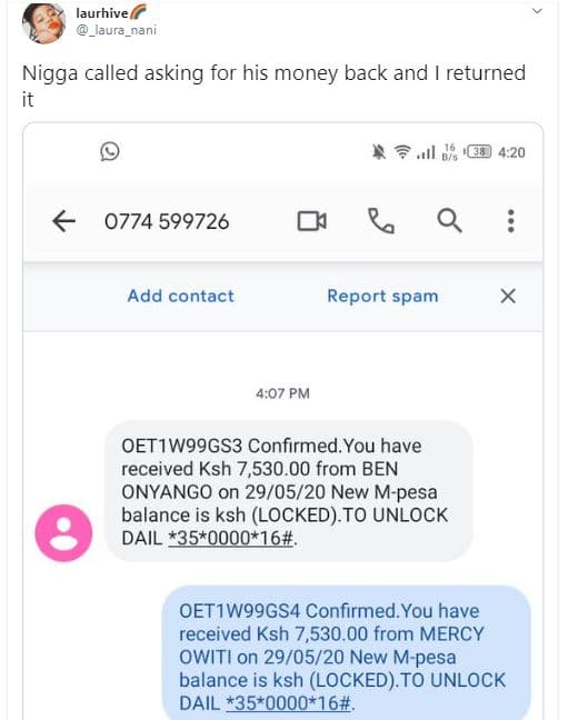 Laurhive aura_nanı nigga called asking for his money back and returned 0l 86 0 4