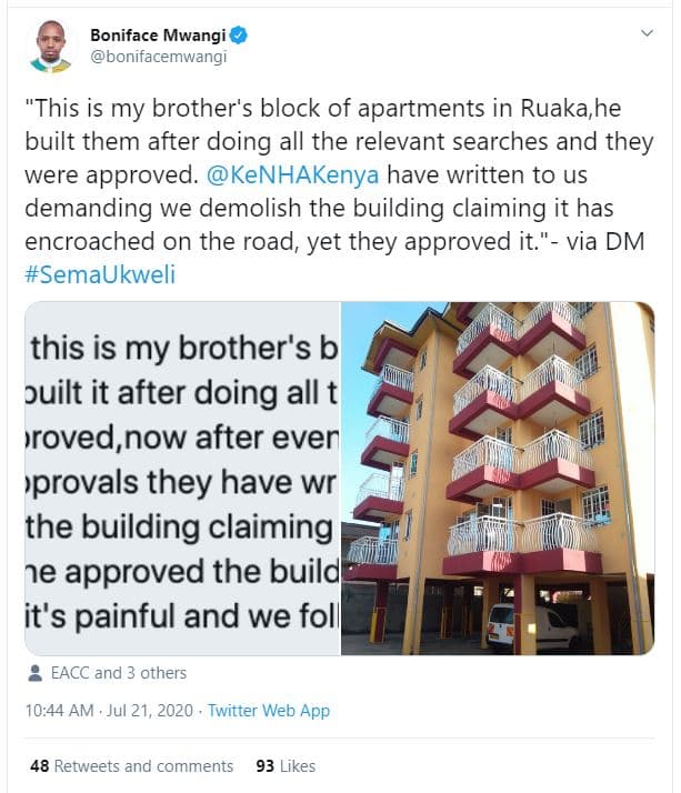 Boniface mwangi bonitacemwangı this is my brother's block of apartments in ruaka