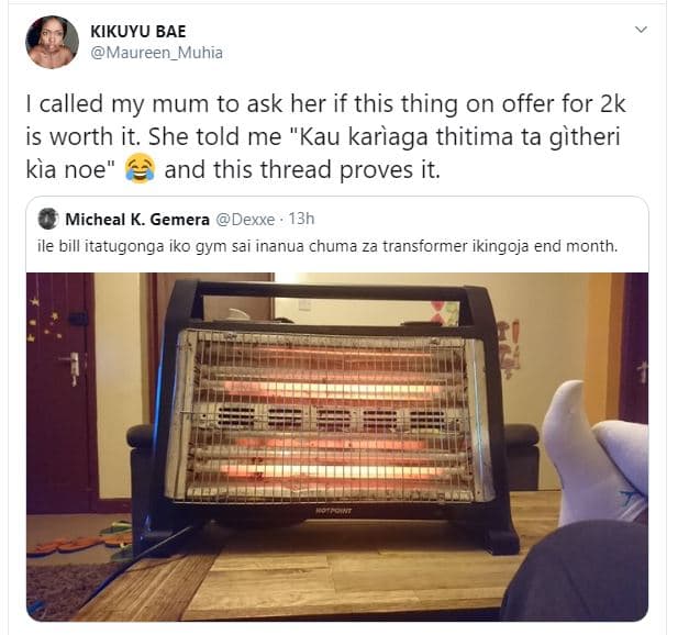 Kikuyu bae maureen_muhia called my mum to ask her if this thing on offer for 2k