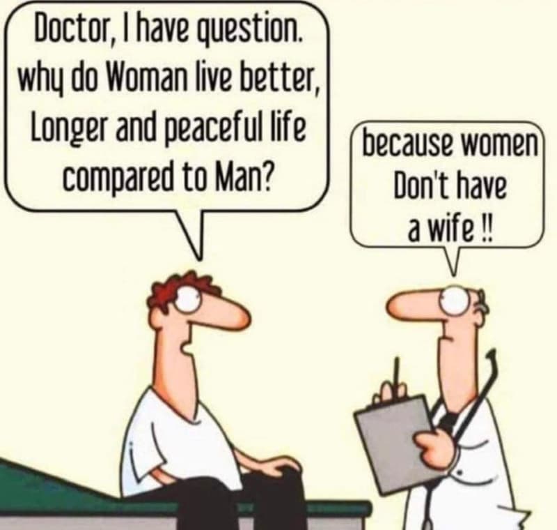 Doctor, thave question why do woman live better, longer and peaceful life becaus