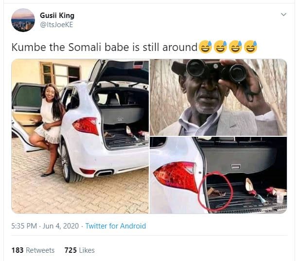 Gusii king itsjoeke kumbe the somali babe is still around 5.35 pm jun 4, twitter