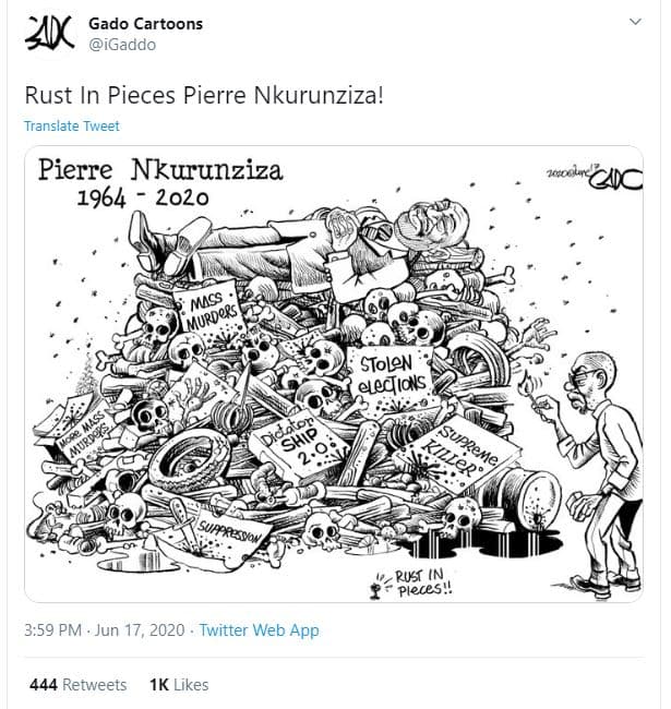 Madk gado cartoons igaddo rust in pieces pierre nkurunziza! translate tweet pier