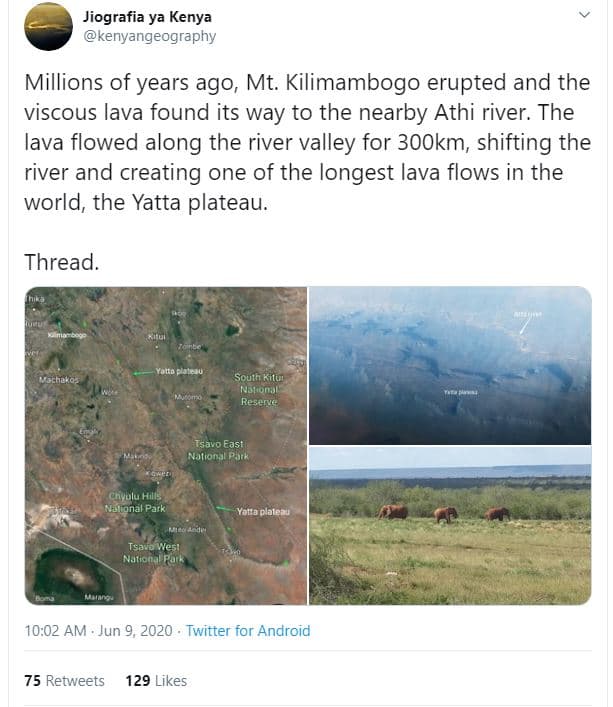 Jiografia ya kenya kenyangeography millions of years ago mt. kilimambogo erupted