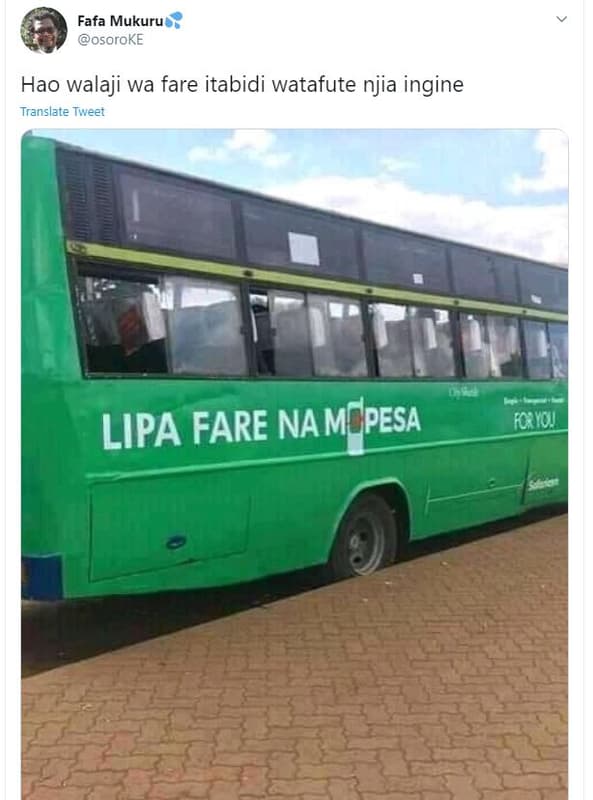 Fafa mukuru osoroke hao walaji wa fare itabidi watafute njia ingine translate tw