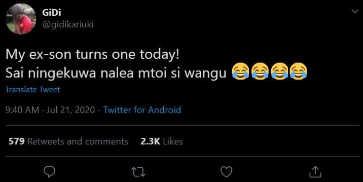 Gidi gidikariuki my exson turns one today! sai ningekuwa nalea mtoi si wangu tra