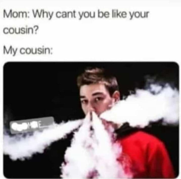 Mom why cant you be like your cousin? my cousin
