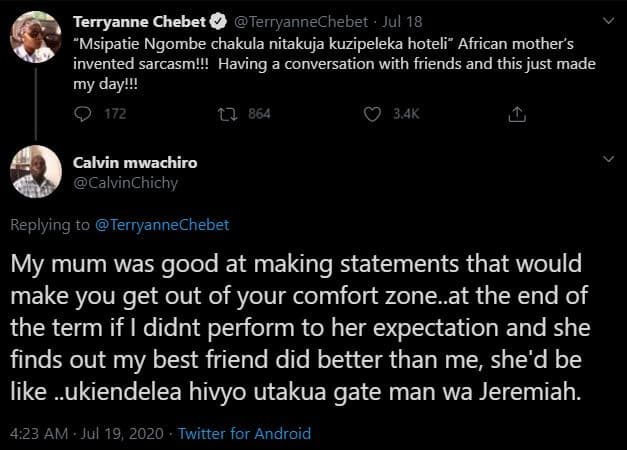 Terryanne chebet terryannechebet jul 18 msipatie ngombe chakula nitakuja kuzipel