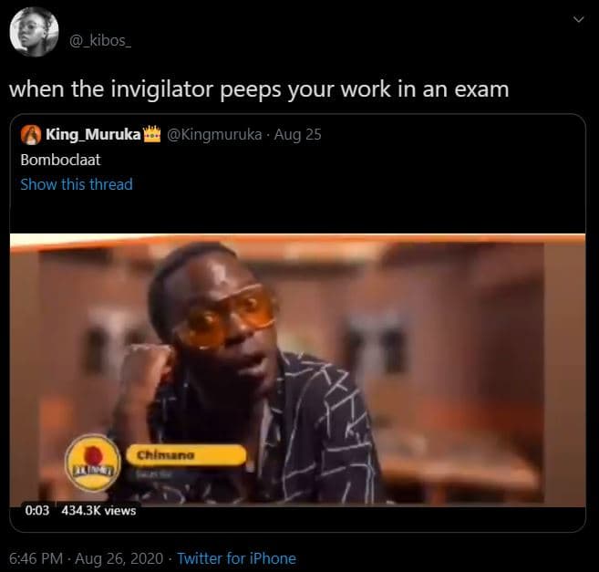 _kibos _ when the invigilator peeps your work in an exam king_muruka kingmuruka