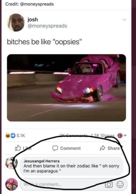Credit moneyspreads josh moneyspreads bitches be like oopsies 5.1k comment share