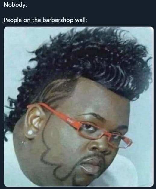 Nobody people on the barbershop wall
