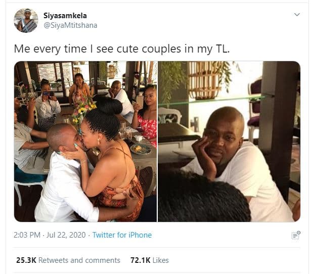 Siyasamkela siyamtitshana me every time see cute couples in my tl 2.03 pm jul 22