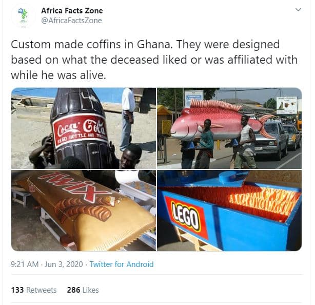 Africa facts zone africafactszone custom made coffins in ghana. they were design