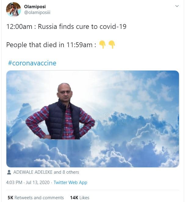 Olamiposi olamiposiii 12ooam russia finds cure to covid19 people that died in 11