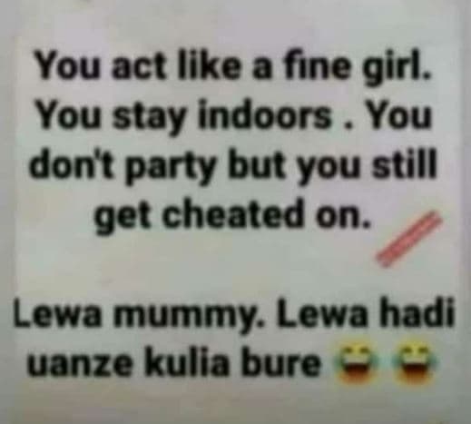 You act like a fıne girl. you stay indoors you dont party but you still get chea