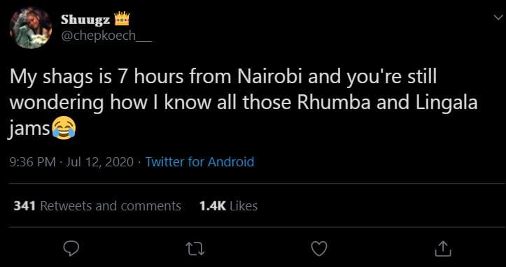 Shuugz chepkoech_ my shags is 7 hours from nairobi and you're still wondering ho