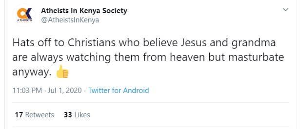 Atheists in kenya society atheistslnkenya hats off to christians who believe jes