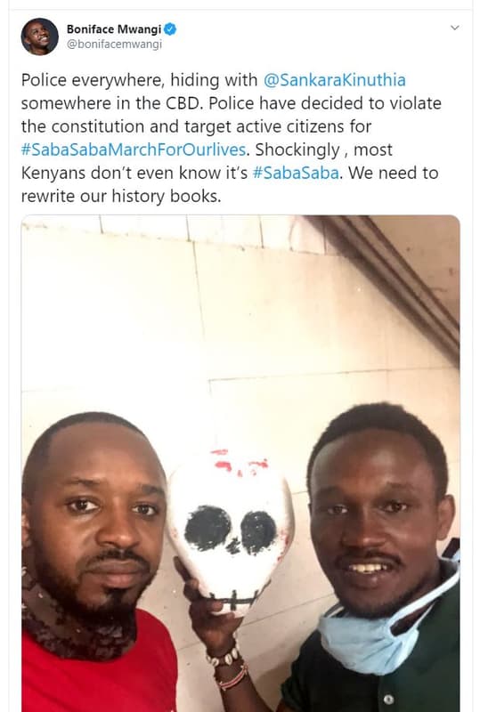 Boniface mwangi bonifacemwangi police everywhere hiding with sankarakinuthia som