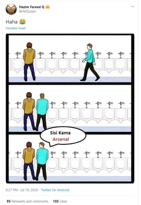Hazim fareed q aliquqiiz haha translate tweet sisi kama arsenal f f f 9,27 pm ju