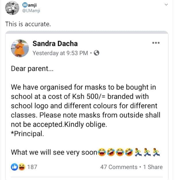 Amji lmamji this is accurate sandra dacha yesterday at 9.53 pm dear parent. we h