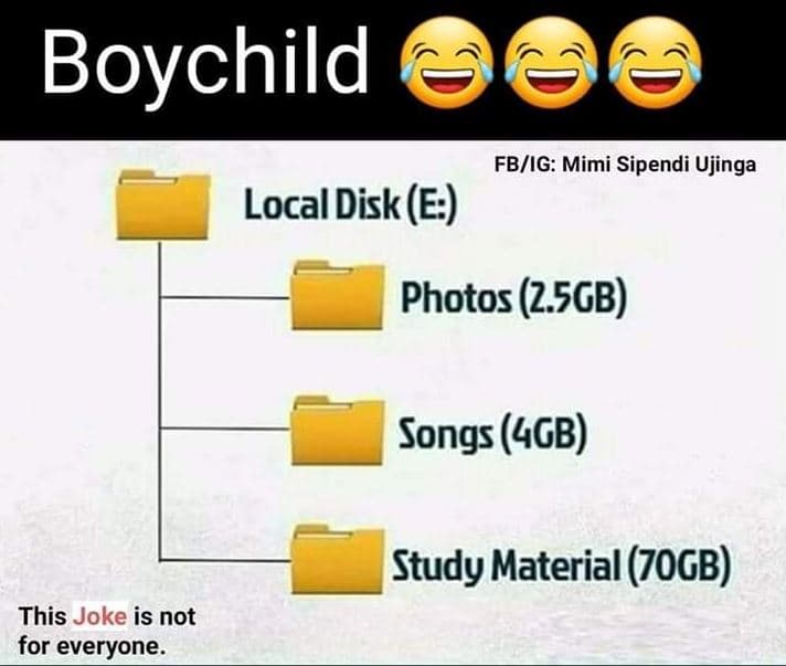 Boychild fbig mimi sipendi ujinga local disk e photos 2.5gb songs 4gb study mate