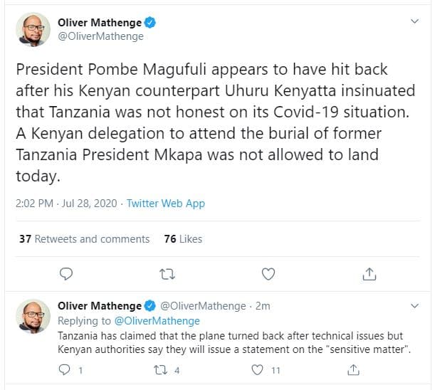 Oliver mathenge olivermathenge president pombe magufuli appears to have hit back