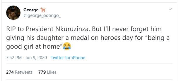 George george_odongo rip to president nkuruzinza. but i'il never forget him givi