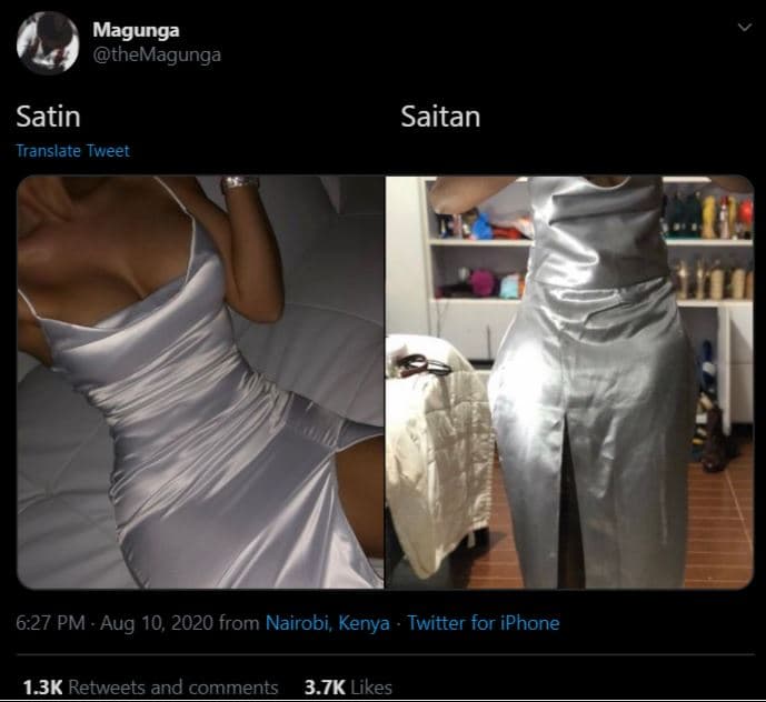Magunga themagunga satin translate tweet saitan 6.27 pm aug 10, from nairobi ken