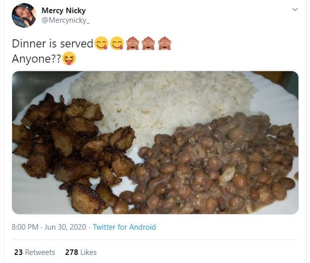 Mercy nicky mercynicky _ dinner is served anyone?? 8,00 pm jun 30, twitter for a