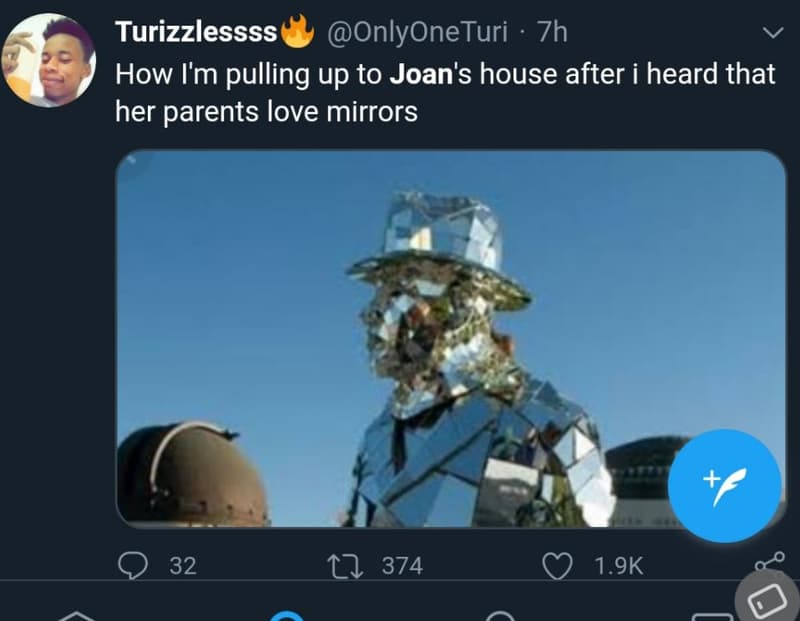 Turizzlessss onlyoneturi 7h how im pulling up to joan's house after i heard that