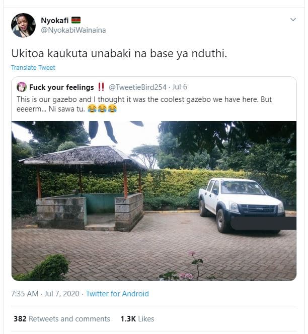 Nyokafi nyokabiwainaina ukitoa kaukuta unabaki na base ya nduthi. translate twee