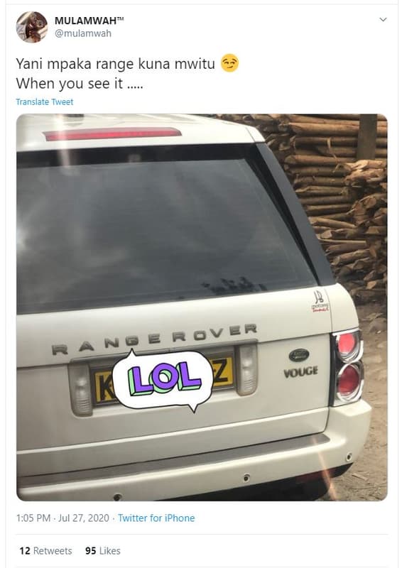 Mulamwah mulamwah yani mpaka range kuna mwitu when you see it translate tweet ne