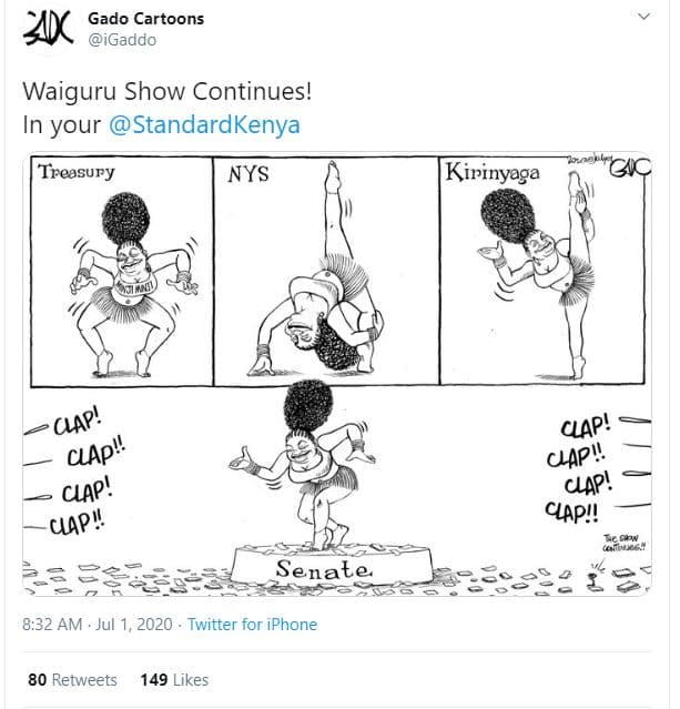 Ak gado cartoons igaddo waiguru show continues! in your standardkenya treasury n