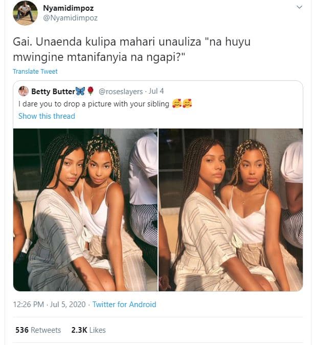 Nyamidimpoz nyamidimpoz gai. unaenda kulipa mahari unauliza 'na huyu mwingine mt