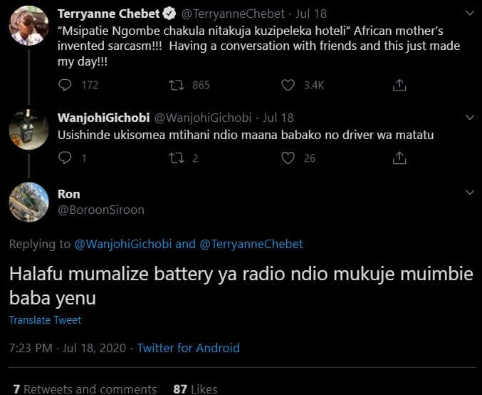 Terryanne chebet terryannechebet . jul 18 msipatie ngombe chakula nitakuja kuzip